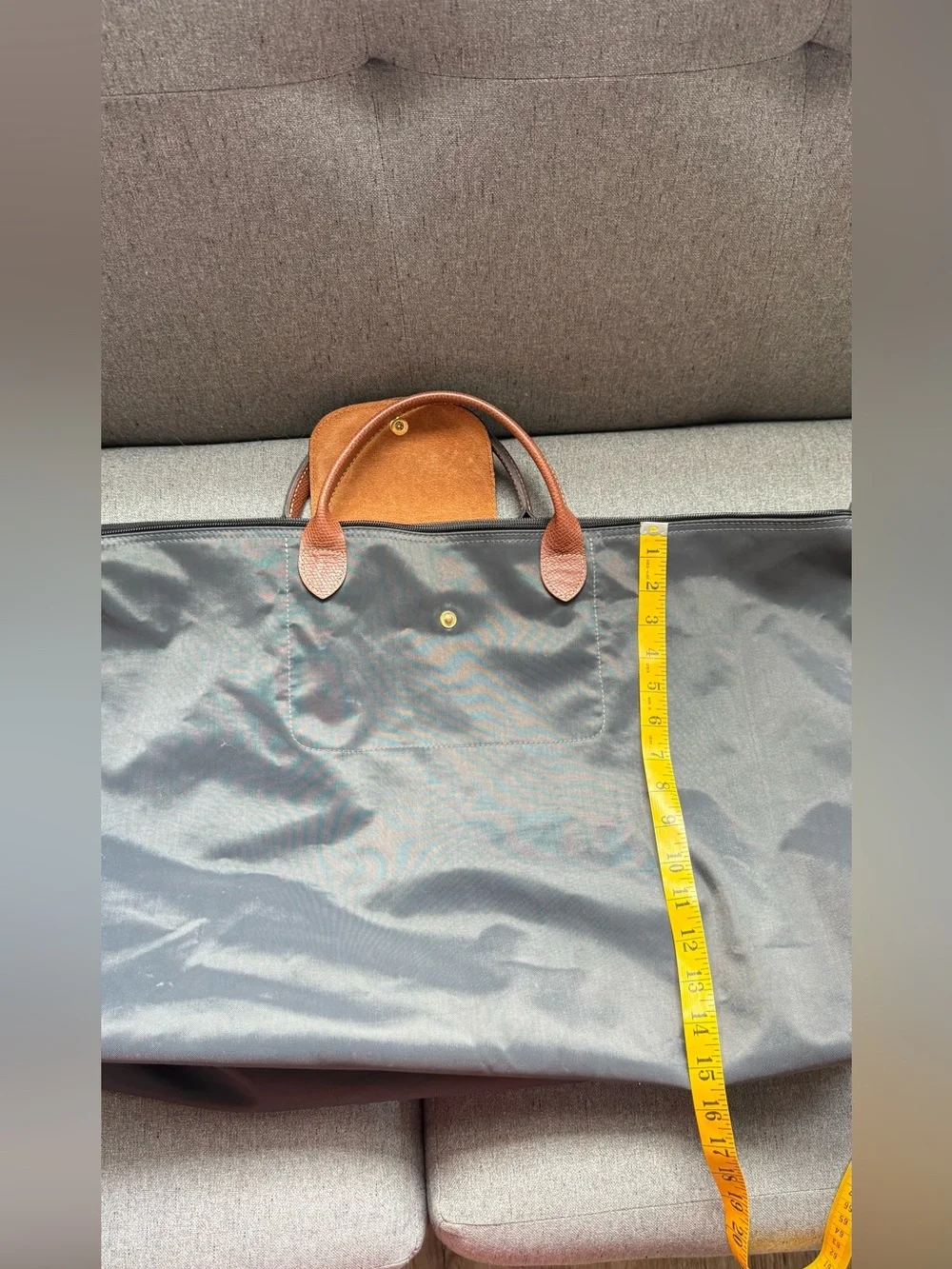 Longchamp Le Pliage XL Travel Bag Gunmetal Gray Weekender Carry-On